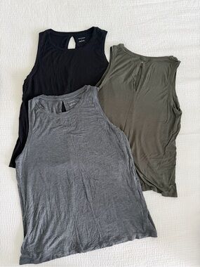 Halogen Everyday Sleeveless Keyhole Tank - Black, Gray, Olive